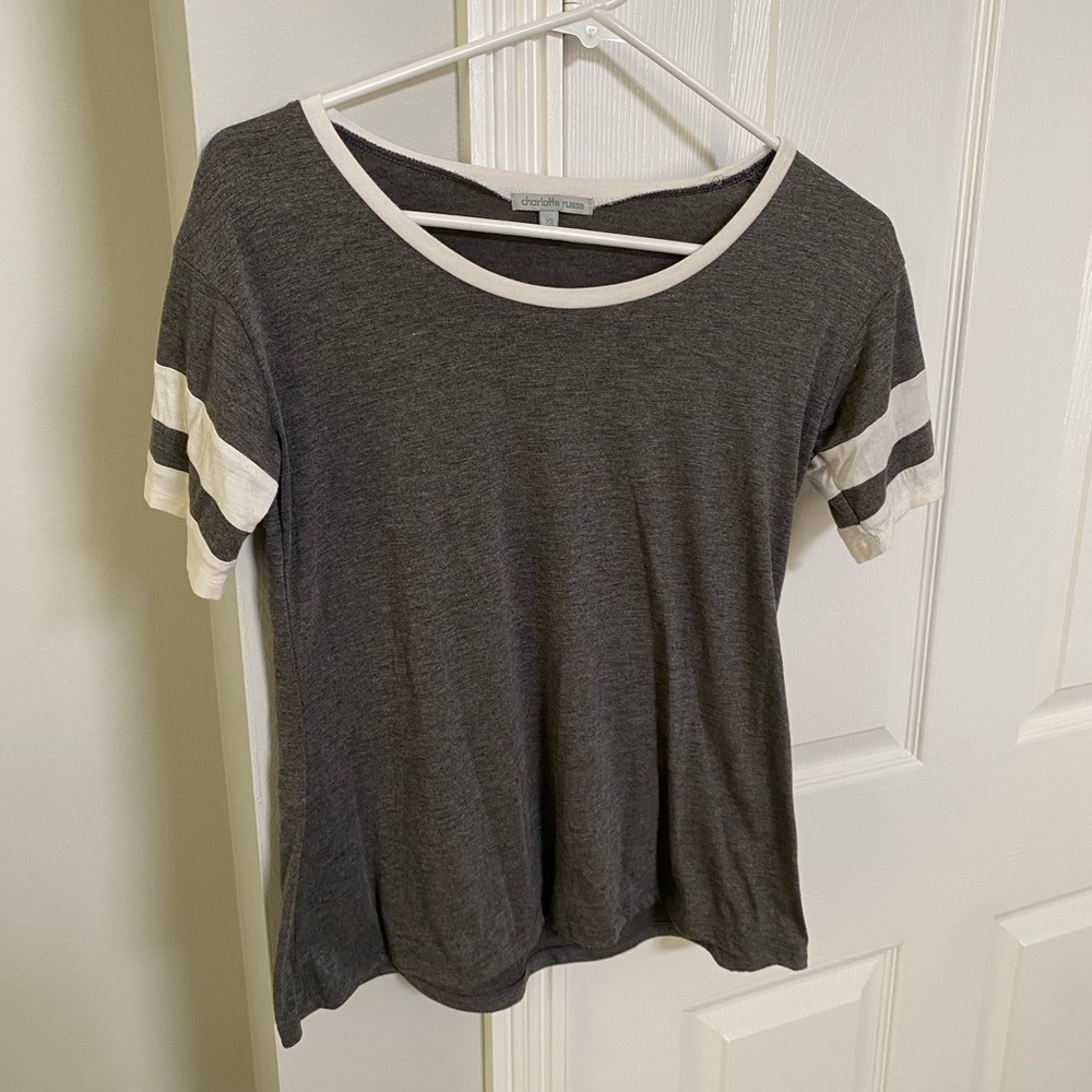 Grey and white Charlotte Russe blouse